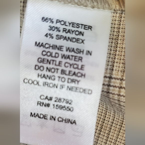 💚5/$2/ Maison d' Amélie Plaid Belted Tied Waist Trouser Pants Neutral Size 8 - Picture 7 of 7